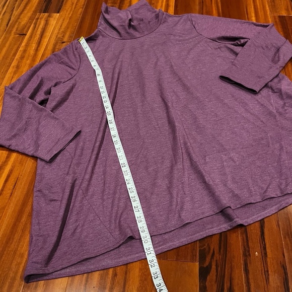 LOGO Lori Goldstein Purple Knit Top Long Sleeve‎ Turtleneck Sweater Plus Size 4X - Picture 6 of 7